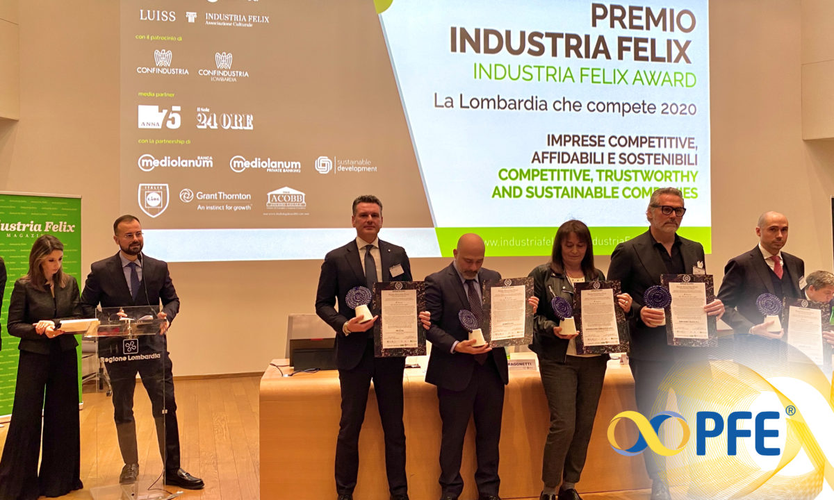 PFE S.p.A. premiata da Industria Felix per la crescita “ininterrotta” dal 2007